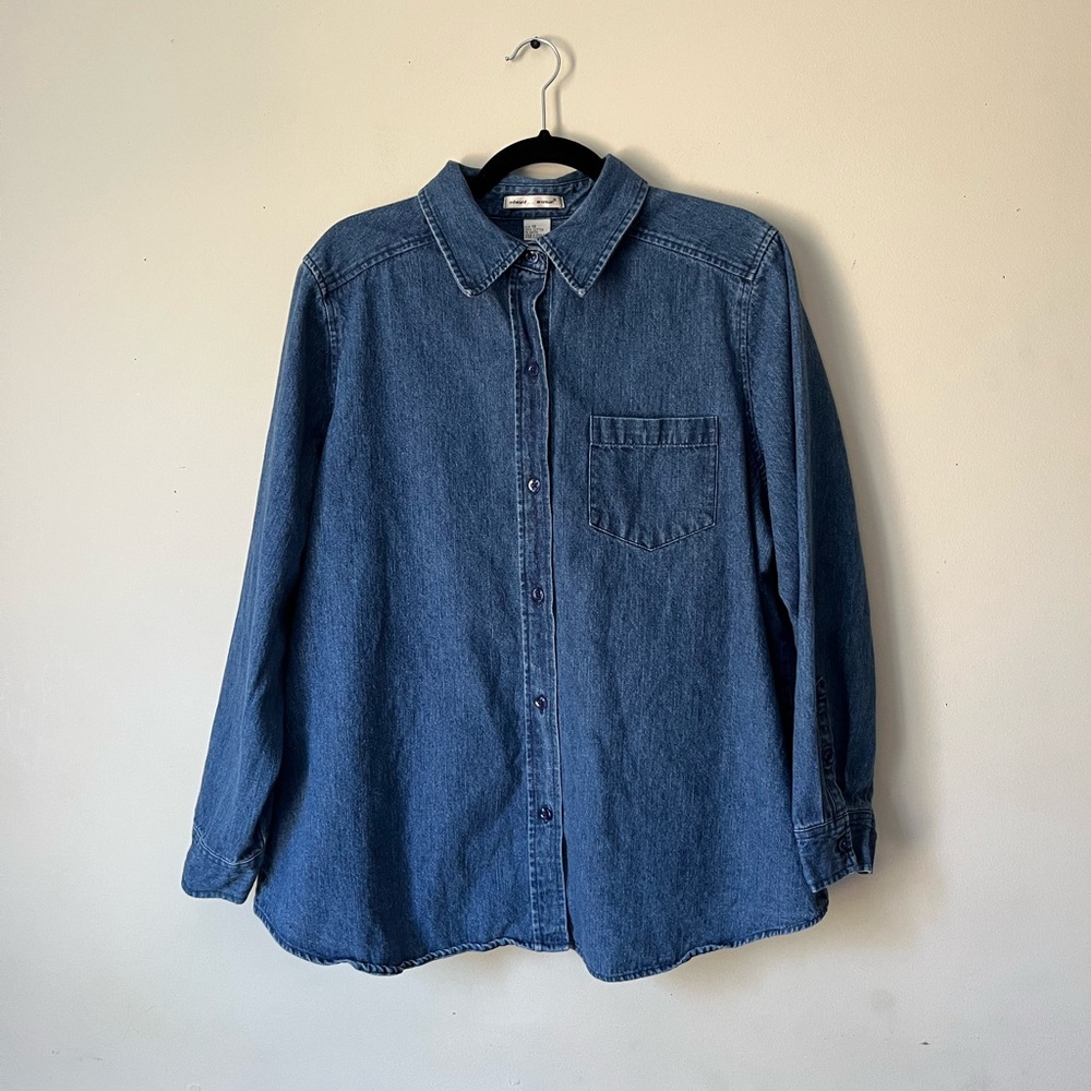 Edward woman denim long sleeve button down